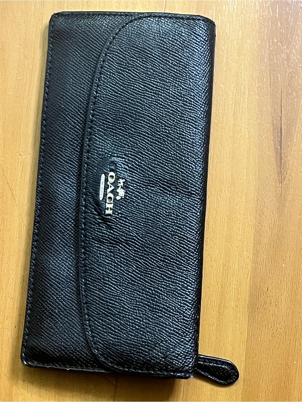 Coach Black Leather Flap Wallet – Functional Everyday Wallet
